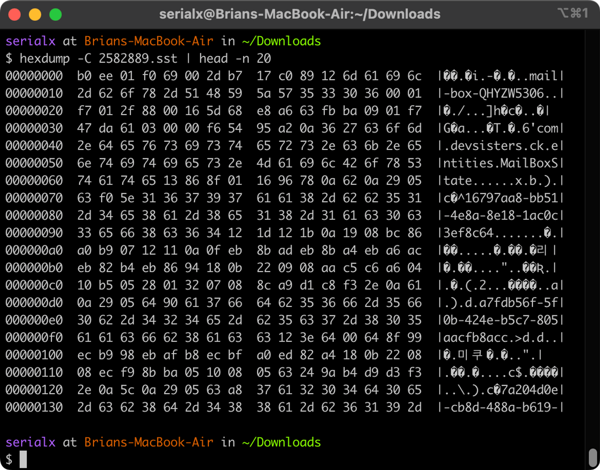 04 hexdump of sst file