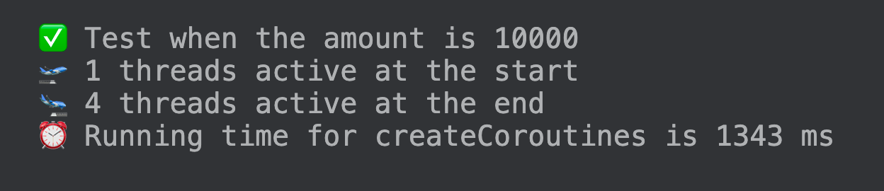 createCoroutines(10000)을 호출했을때