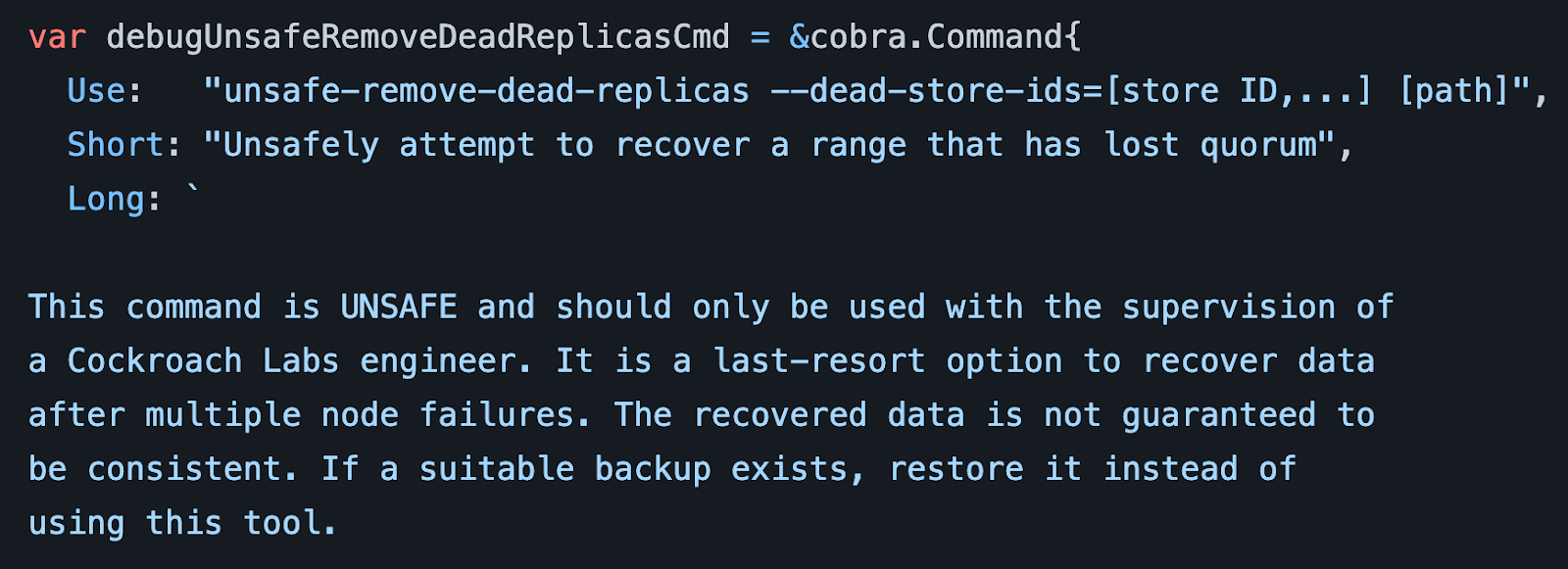 04 cockroach debug unsafe remove dead replicas